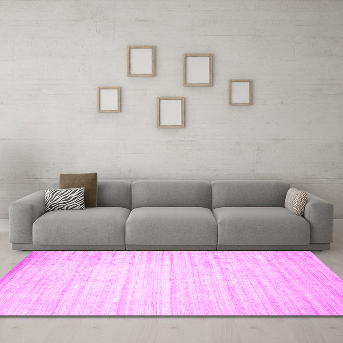 Machine Washable Solid Pink Modern Rug in a Living Room, wshcon987pnk