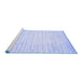 Sideview of Machine Washable Solid Blue Modern Rug, wshcon987blu