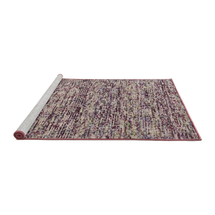 Serging Thickness of Machine Washable Contemporary Rosy-Finch Purple Rug, wshcon988