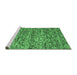 Sideview of Machine Washable Abstract Emerald Green Contemporary Area Rugs, wshcon988emgrn