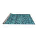 Sideview of Machine Washable Abstract Light Blue Contemporary Rug, wshcon988lblu