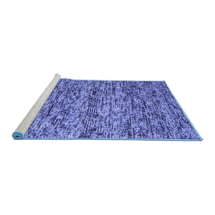 Sideview of Machine Washable Abstract Blue Contemporary Rug, wshcon988blu