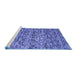 Sideview of Machine Washable Abstract Blue Contemporary Rug, wshcon988blu