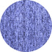 Round Abstract Blue Contemporary Rug, con988blu