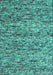 Machine Washable Abstract Turquoise Contemporary Area Rugs, wshcon988turq