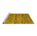 Sideview of Machine Washable Abstract Yellow Contemporary Rug, wshcon988yw