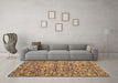 Machine Washable Abstract Brown Contemporary Rug in a Living Room,, wshcon988brn