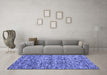 Machine Washable Abstract Blue Contemporary Rug in a Living Room, wshcon988blu