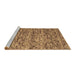 Sideview of Machine Washable Abstract Brown Contemporary Rug, wshcon988brn