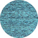 Round Machine Washable Abstract Light Blue Contemporary Rug, wshcon988lblu