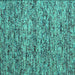 Square Abstract Turquoise Contemporary Rug, con988turq