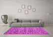 Machine Washable Abstract Pink Contemporary Rug in a Living Room, wshcon988pnk