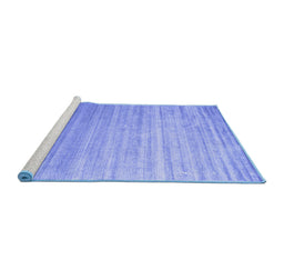 Sideview of Machine Washable Abstract Blue Contemporary Rug, wshcon989blu