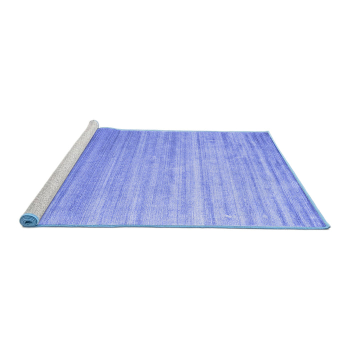Sideview of Machine Washable Abstract Blue Contemporary Rug, wshcon989blu