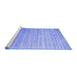 Sideview of Machine Washable Abstract Blue Contemporary Rug, wshcon989blu
