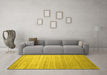 Machine Washable Abstract Yellow Contemporary Rug in a Living Room, wshcon989yw