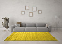 Machine Washable Abstract Yellow Contemporary Rug, wshcon989yw