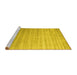 Sideview of Machine Washable Abstract Yellow Contemporary Rug, wshcon989yw