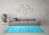 Machine Washable Abstract Light Blue Contemporary Rug, wshcon989lblu