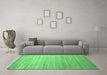 Machine Washable Abstract Emerald Green Contemporary Area Rugs in a Living Room,, wshcon989emgrn