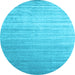 Round Abstract Light Blue Contemporary Rug, con989lblu