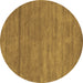 Round Abstract Brown Contemporary Rug, con98brn