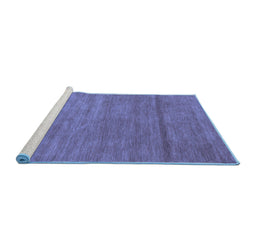 Sideview of Machine Washable Abstract Blue Contemporary Rug, wshcon98blu