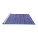 Sideview of Machine Washable Abstract Blue Contemporary Rug, wshcon98blu