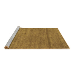 Sideview of Machine Washable Abstract Brown Contemporary Rug, wshcon98brn