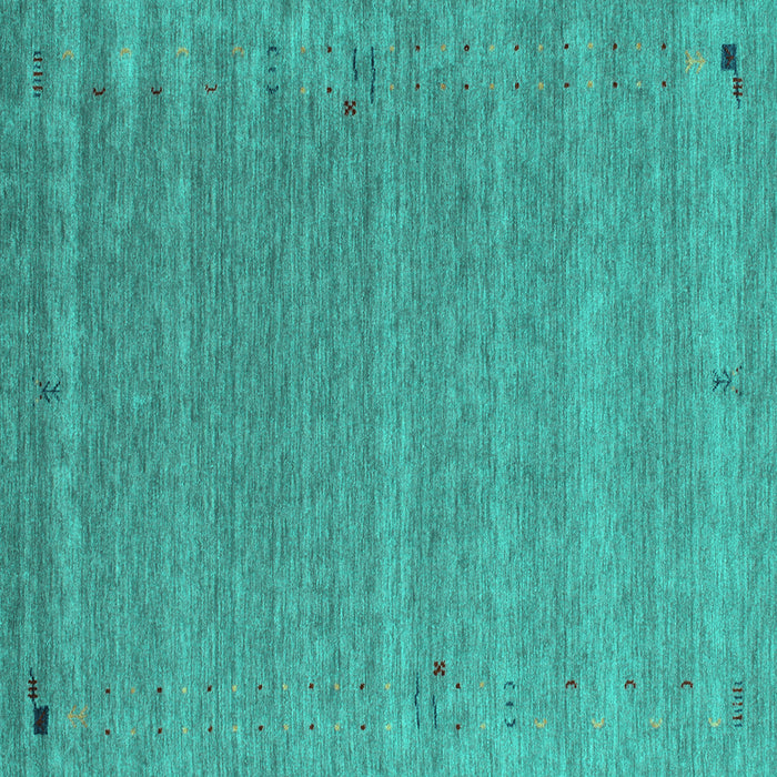 Square Machine Washable Abstract Turquoise Contemporary Area Rugs, wshcon990turq