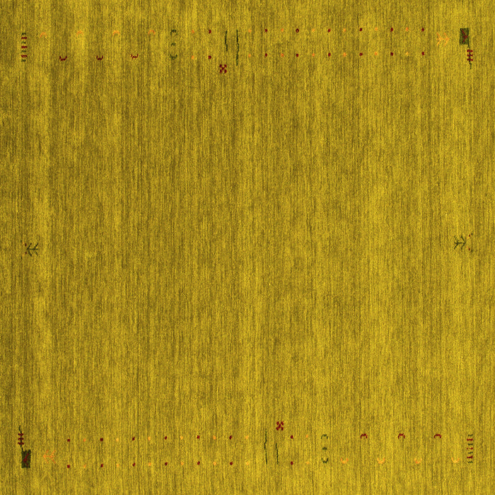 Square Machine Washable Abstract Yellow Contemporary Rug, wshcon990yw