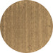 Round Abstract Brown Contemporary Rug, con990brn