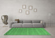 Machine Washable Abstract Emerald Green Contemporary Area Rugs in a Living Room,, wshcon990emgrn