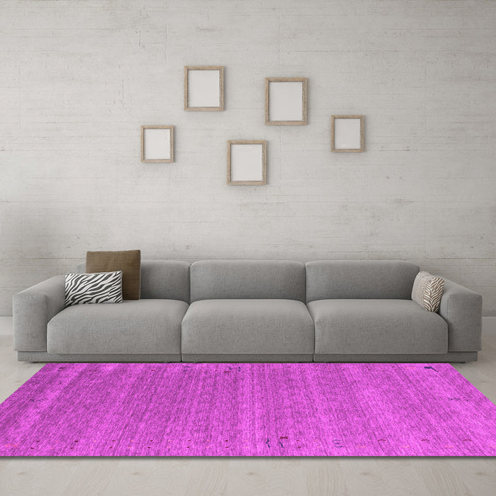 Machine Washable Abstract Pink Contemporary Rug in a Living Room, wshcon990pnk