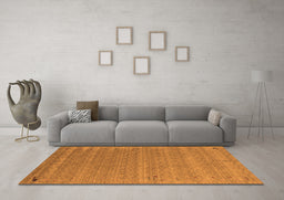 Machine Washable Abstract Orange Contemporary Area Rugs in a Living Room, wshcon990org