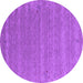 Round Machine Washable Abstract Purple Contemporary Area Rugs, wshcon990pur