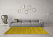 Machine Washable Abstract Yellow Contemporary Rug in a Living Room, wshcon990yw