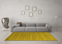 Machine Washable Abstract Yellow Contemporary Rug, wshcon990yw