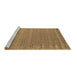 Sideview of Machine Washable Abstract Brown Contemporary Rug, wshcon990brn