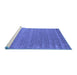 Sideview of Machine Washable Abstract Blue Contemporary Rug, wshcon990blu
