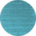 Round Abstract Light Blue Contemporary Rug, con990lblu