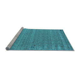 Sideview of Machine Washable Abstract Light Blue Contemporary Rug, wshcon990lblu