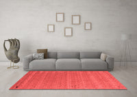 Machine Washable Abstract Red Contemporary Rug, wshcon990red