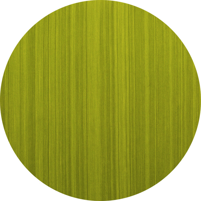 Round Abstract Yellow Contemporary Rug, con991yw