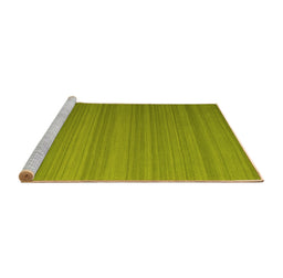 Sideview of Machine Washable Abstract Yellow Contemporary Rug, wshcon991yw