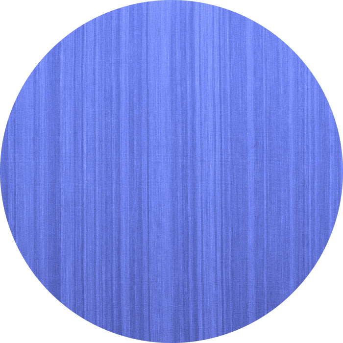 Round Abstract Blue Contemporary Rug, con991blu