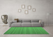 Machine Washable Abstract Emerald Green Contemporary Area Rugs in a Living Room,, wshcon991emgrn