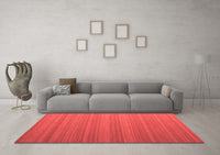 Machine Washable Abstract Red Contemporary Rug, wshcon991red