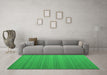 Machine Washable Abstract Green Contemporary Area Rugs in a Living Room,, wshcon991grn