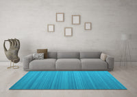 Machine Washable Abstract Light Blue Contemporary Rug, wshcon991lblu